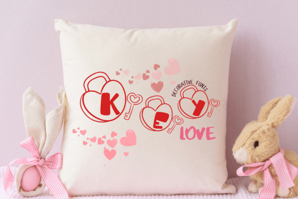 Key Love Valentine Font PNG with transparent background - Preview 3