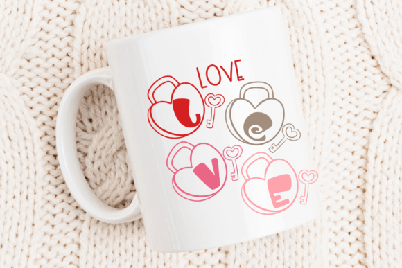 Key Love Valentine Font PNG with transparent background - Preview 6
