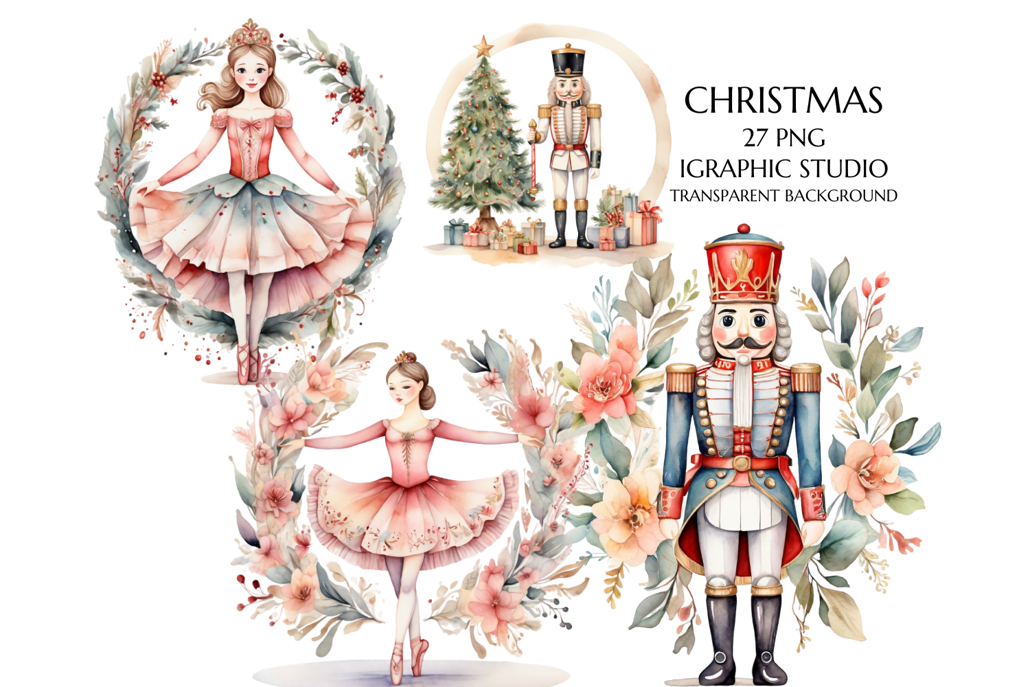 Nutcracker Clipart, Ballerina Clipart, Graphic by Igraphic Studio ...