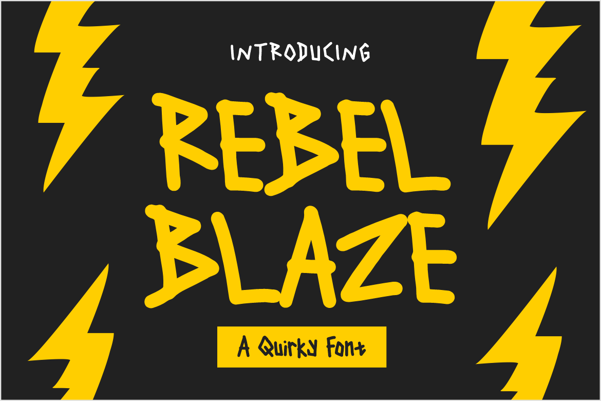 Rebel Blaze font preview in a handwritten style
