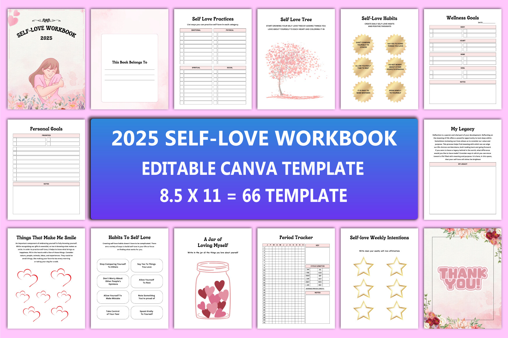 2025 Self-Love Workbook Interior Graphic by munjixpro · Creative Fabrica