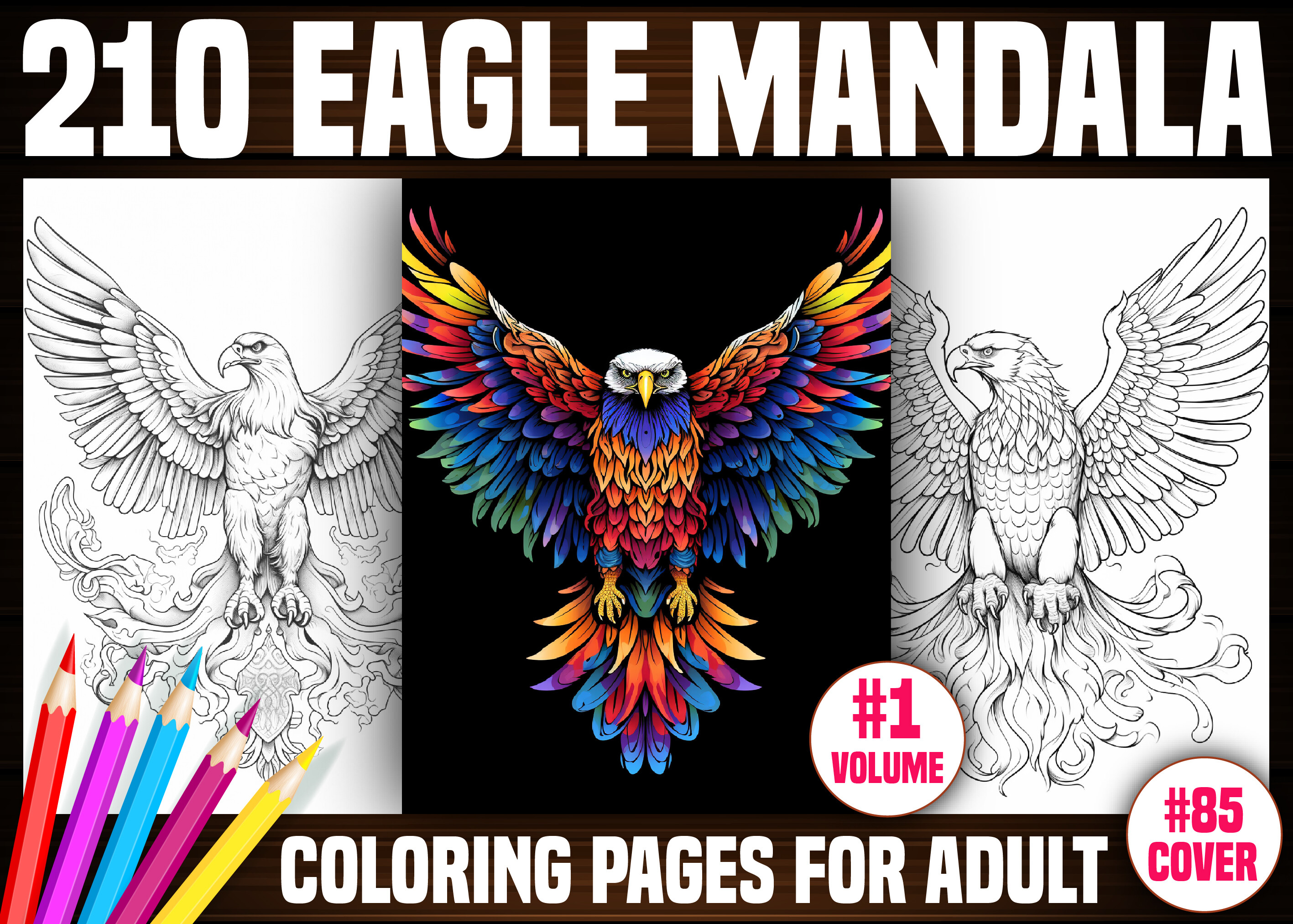210 Eagle Mandala Coloring Pages - KDP