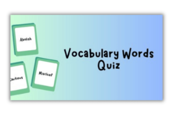 Preview of Academic Vocabulary Quiz Presentation education presentation template