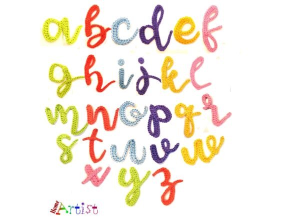 Alphabet Lowercase Crochet Applique