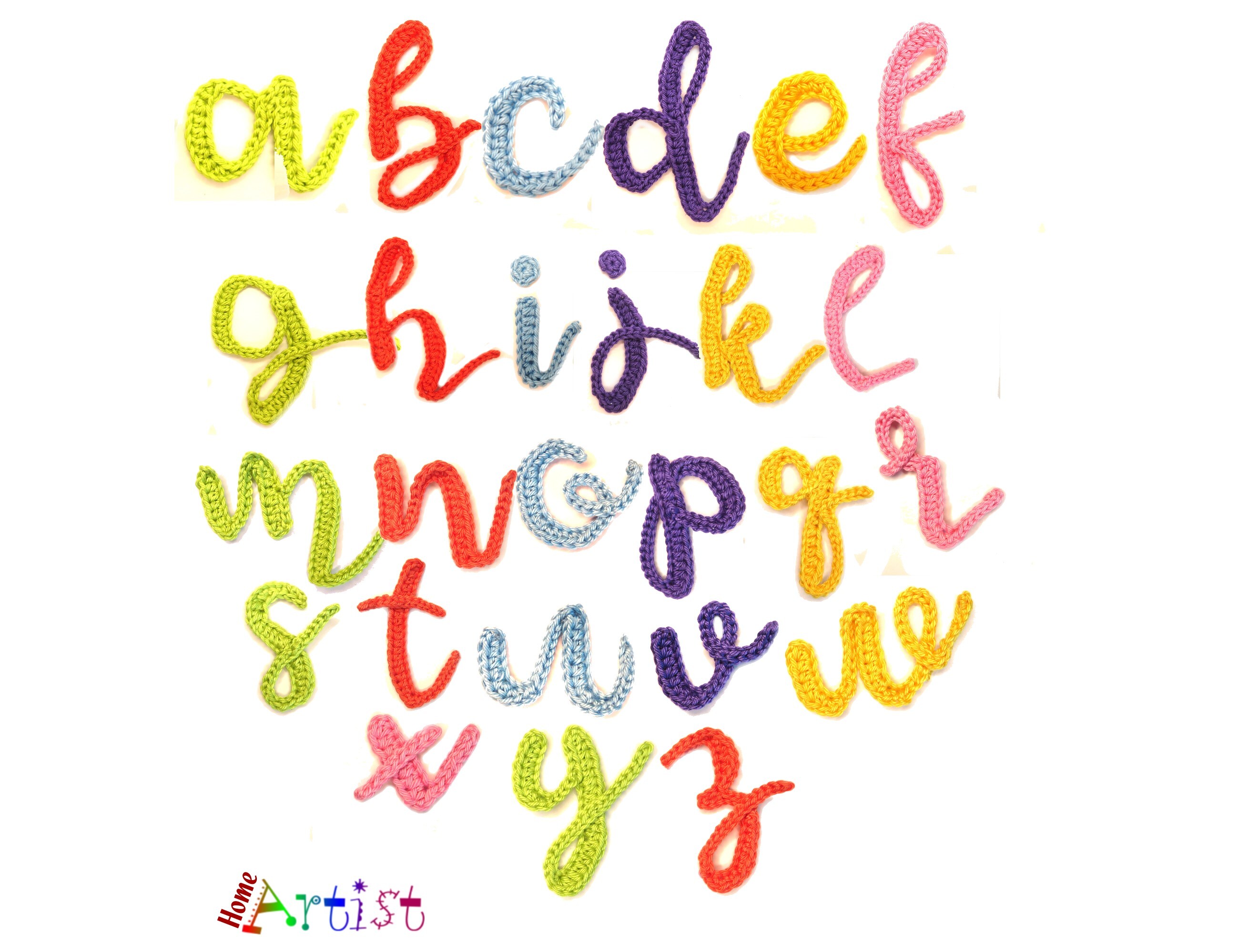 Alphabet Lowercase Crochet Applique