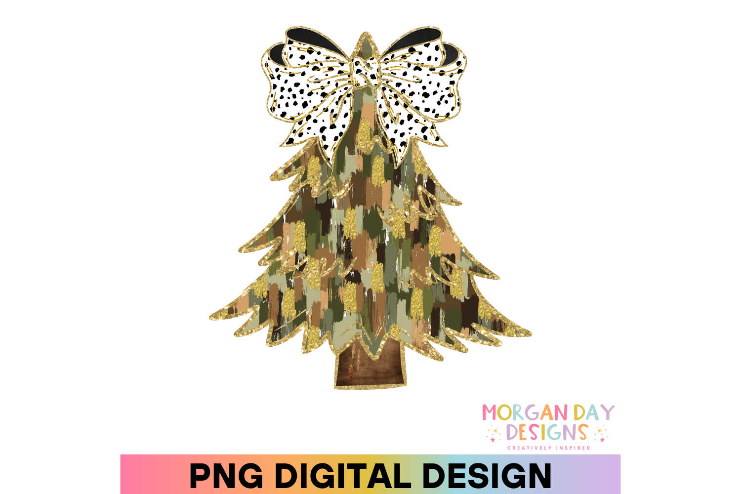 Brushstroke Christmas Tree PNG Graphic by Morgan Day Designs · Creative ...