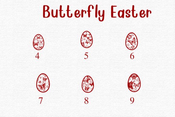Butterfly Easter Font PNG with transparent background - Preview 3