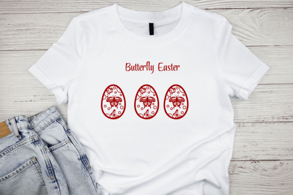 Butterfly Easter Font PNG with transparent background - Preview 4