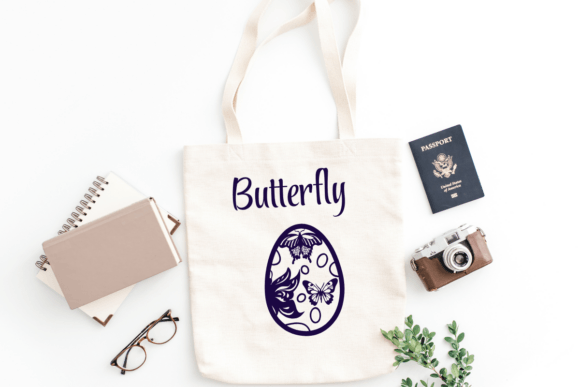 Butterfly Easter Font PNG with transparent background - Preview 6