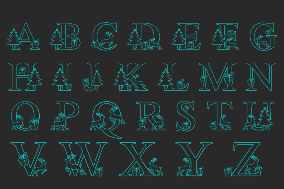 Chrismas Deer Font PNG with transparent background - Preview 1