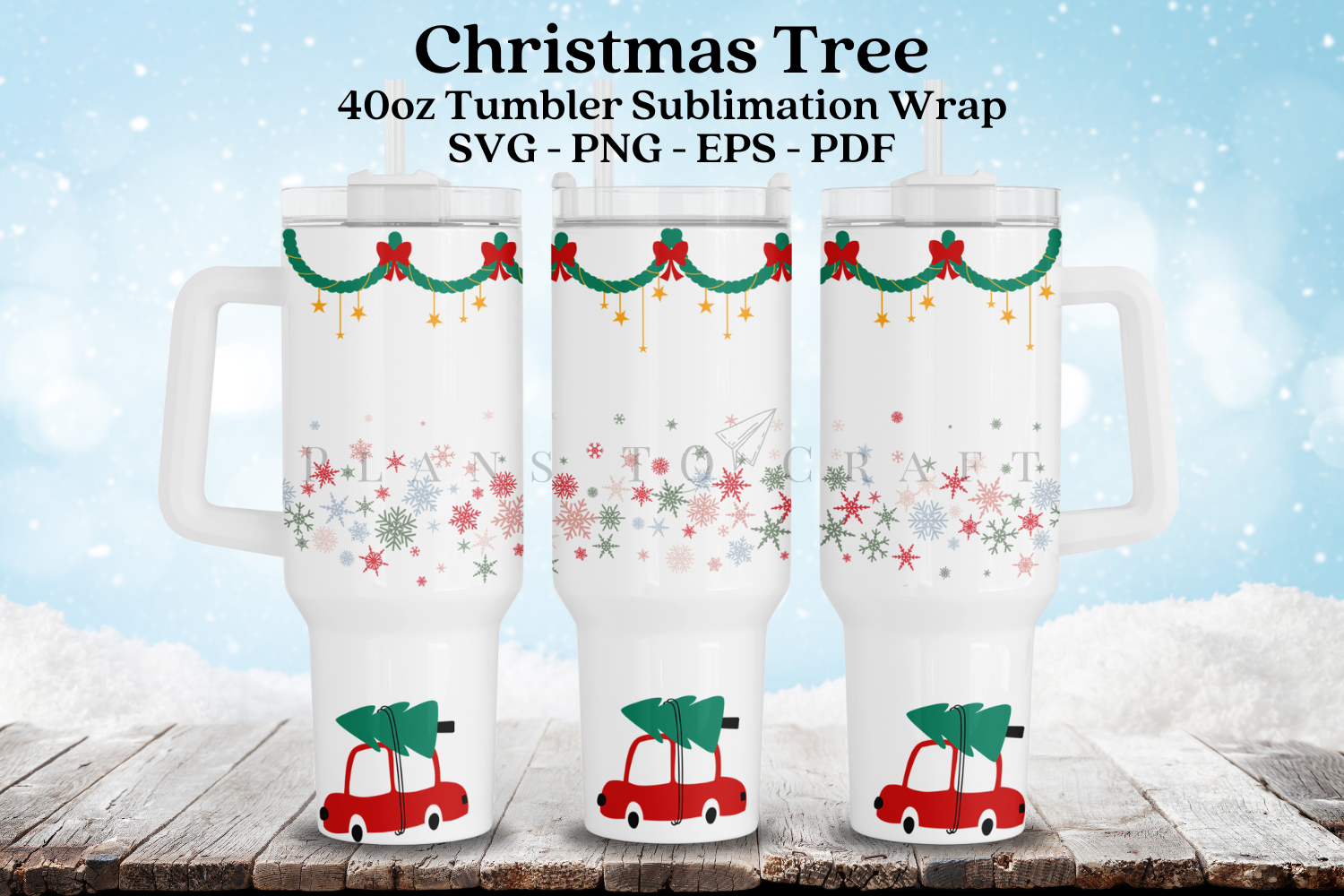 Christmas Tree 40oz Tumbler Wrap SVG Graphic by planstocraft · Creative ...