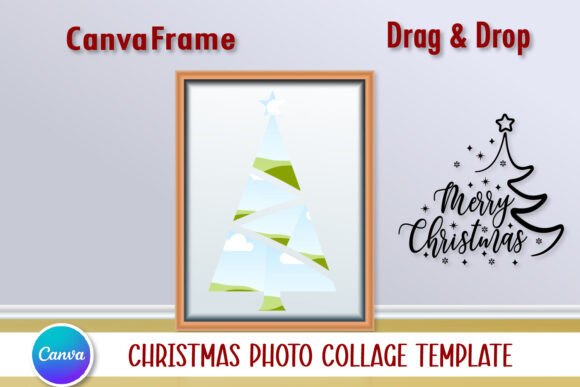 Christmas Photo Collage Canva Template.