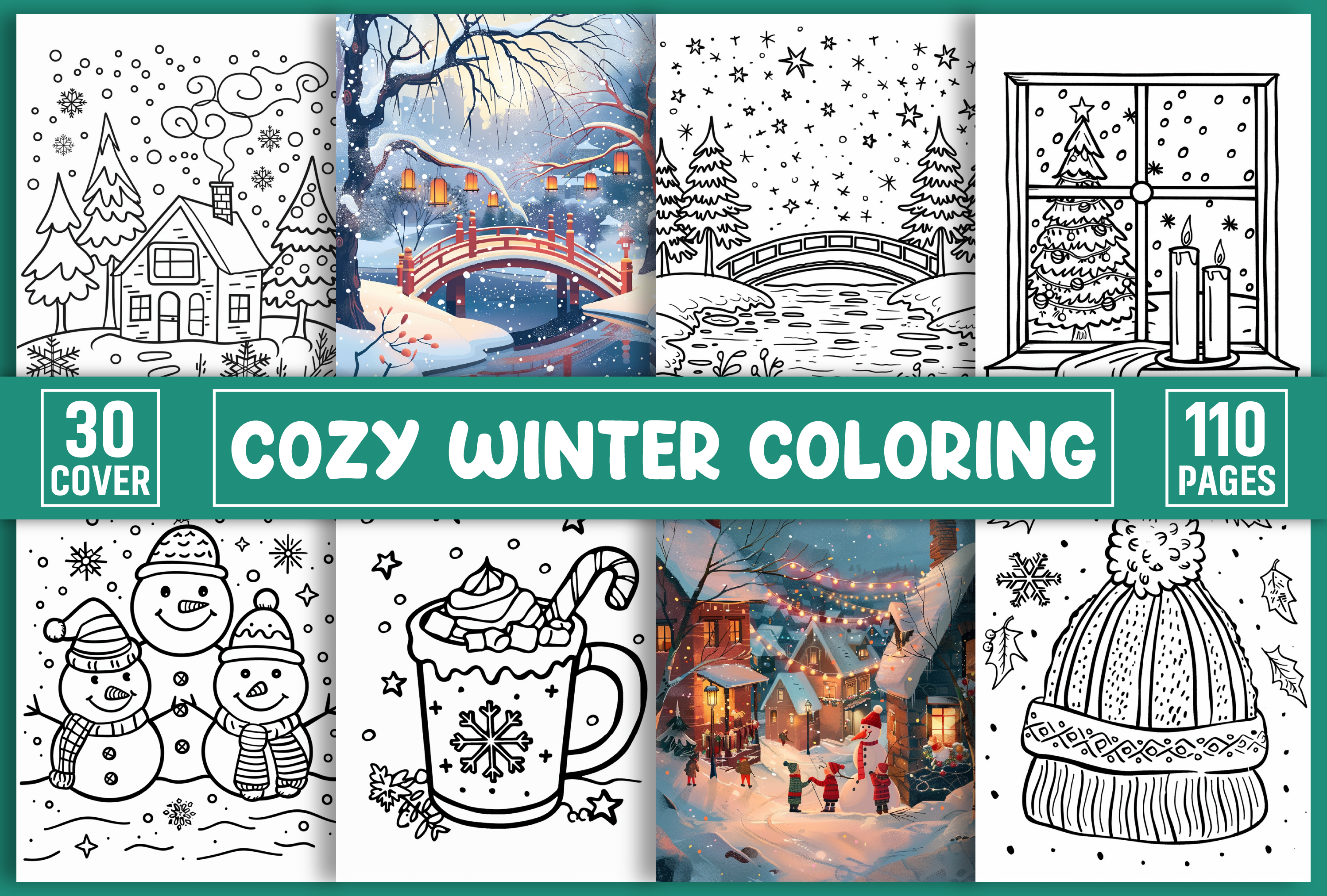 Cozy Winter Coloring Book for Adults