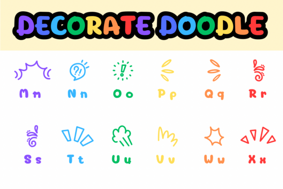 Dacorate Doodle Font PNG with transparent background - Preview 2