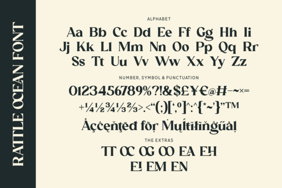 Rattle Ocean Font PNG with transparent background - Preview 2