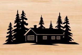Rustic Log Svg Vector Rustic Log Cabin SVG Clipart Silhouette Graphic by Gfx_Expert_Team ...
