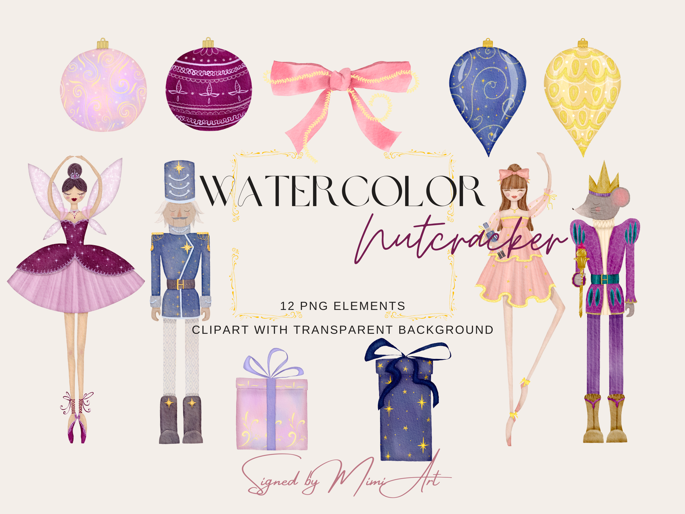 Watercolor Nutcracker Clipart Graphic by Signed by Mimi · Creative Fabrica