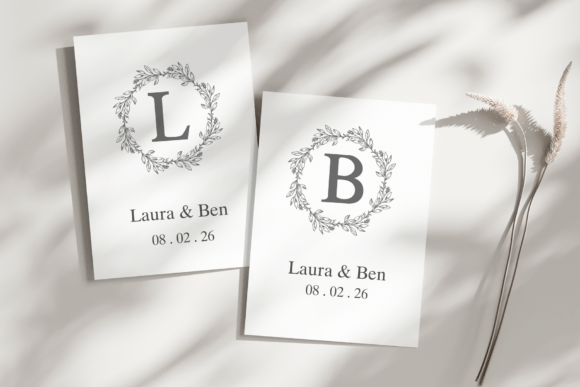 Botanical Wedding Monogram Font - Preview 1