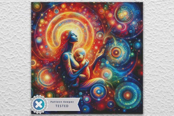 Celestial Mother Child Cross Stitch PDF