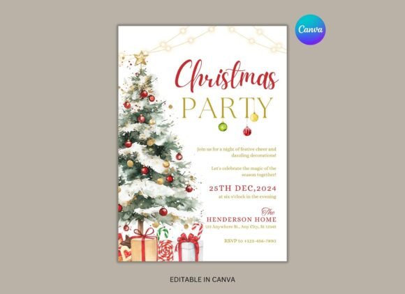Christmas Party Printable Invitation Graphics