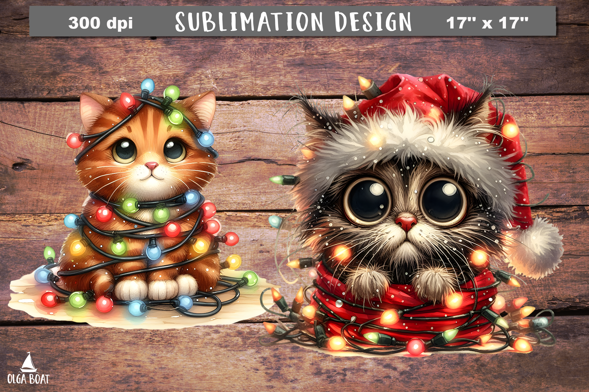 Christmas Cat Clipart | Funny Cat Png Graphic by Olga Boat Design ...