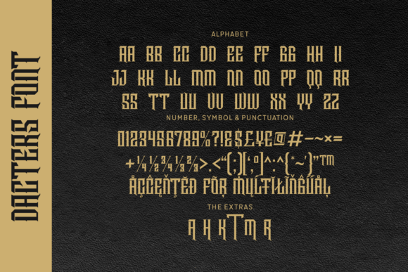Dacters Font PNG with transparent background - Preview 1