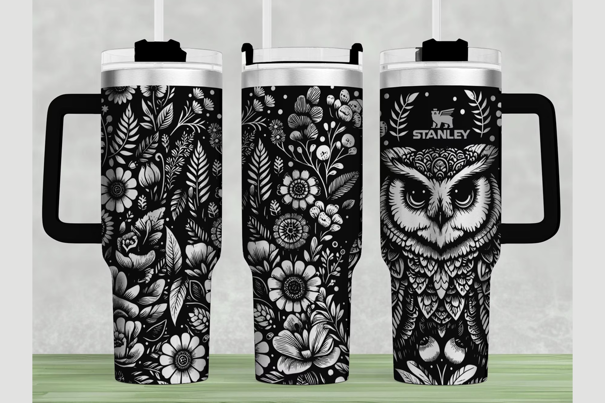 Owl Stanley 40oz Laser Wrap SVG Graphic by Think Plus Tumbler ...