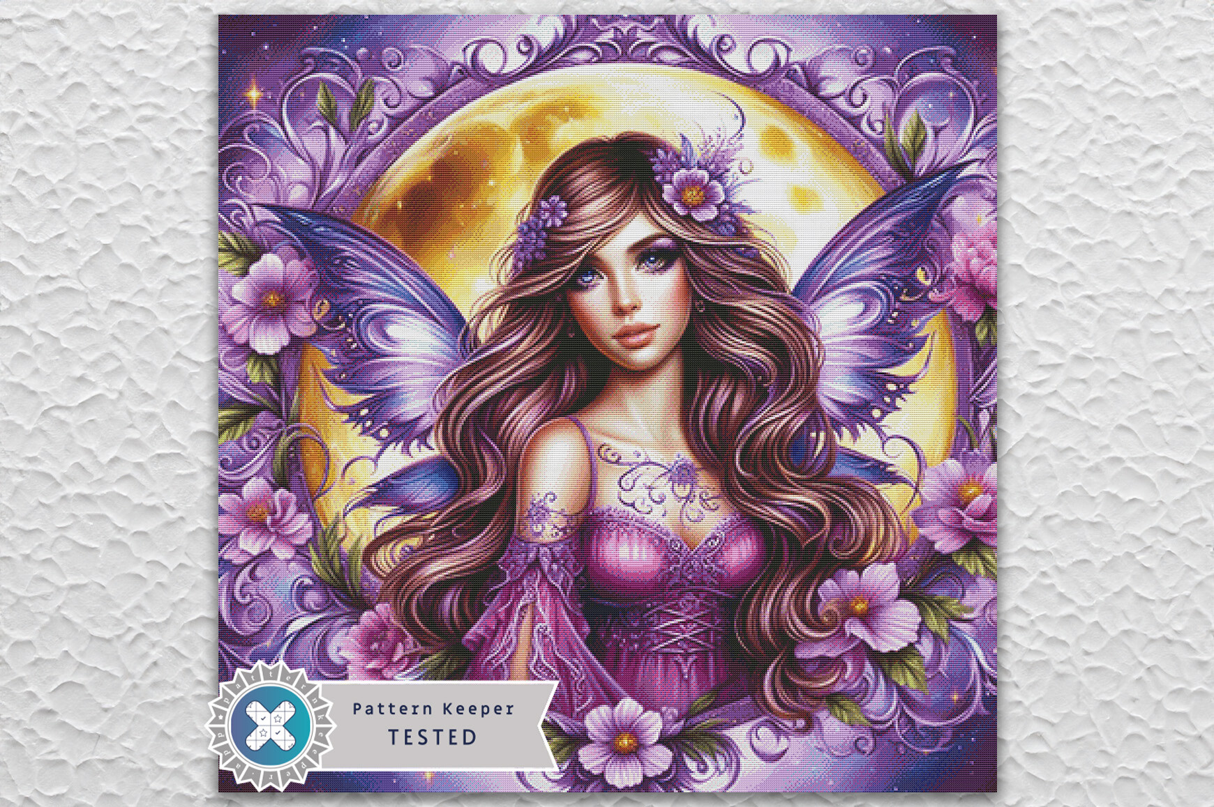 Purple Fantasy Fairy Cross Stitch PDF