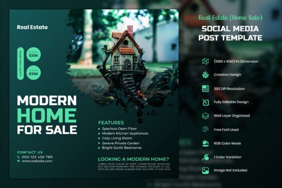 Preview of Real Estate Social Media Post Template real estate social media template