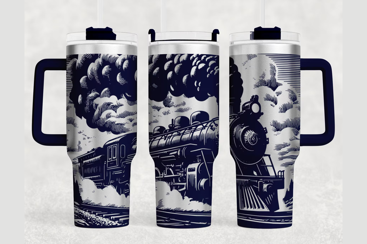 Train 40oz Laser Tumbler Wrap SVG