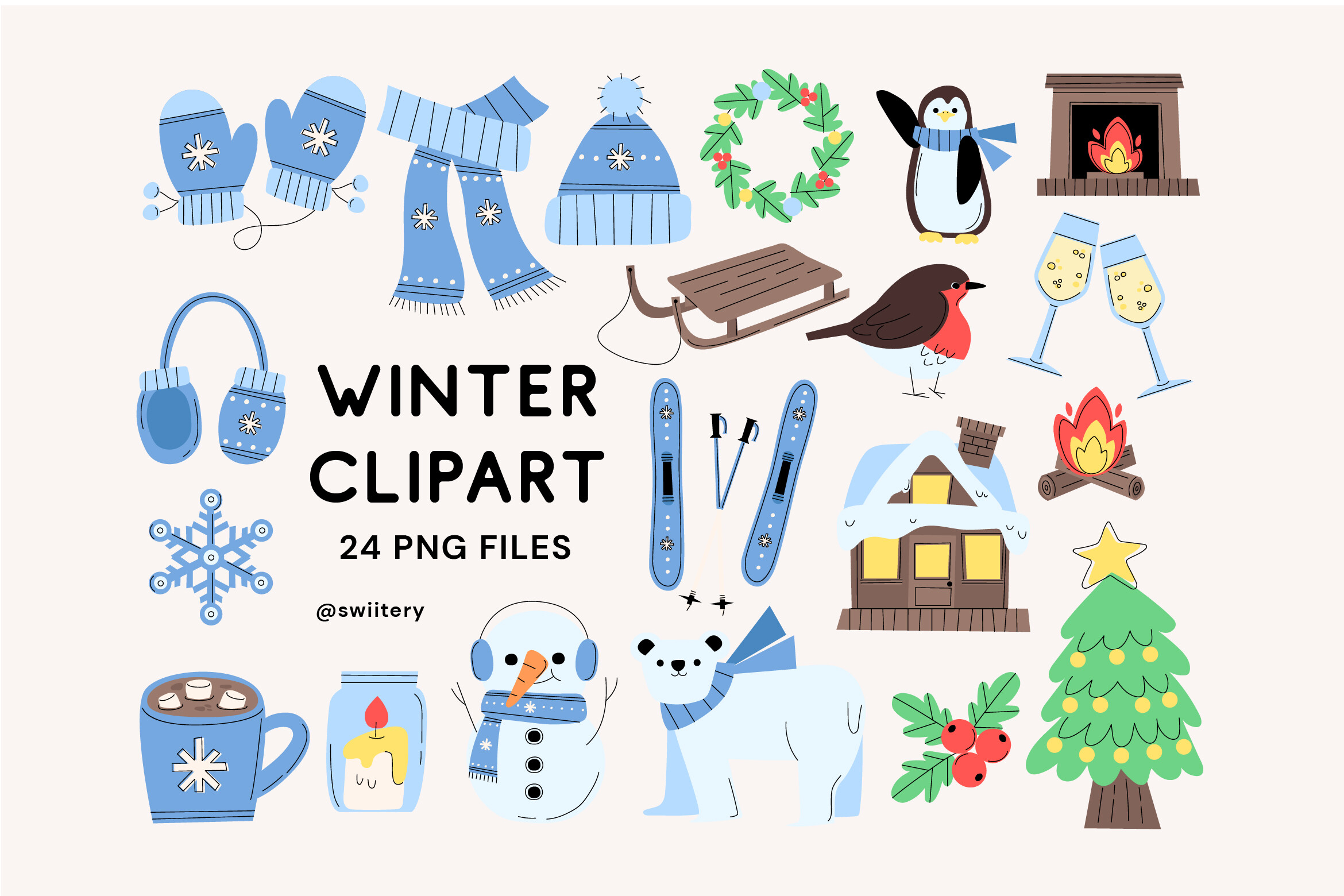 Winter Clipart Set Graphic by swiitery · Creative Fabrica
