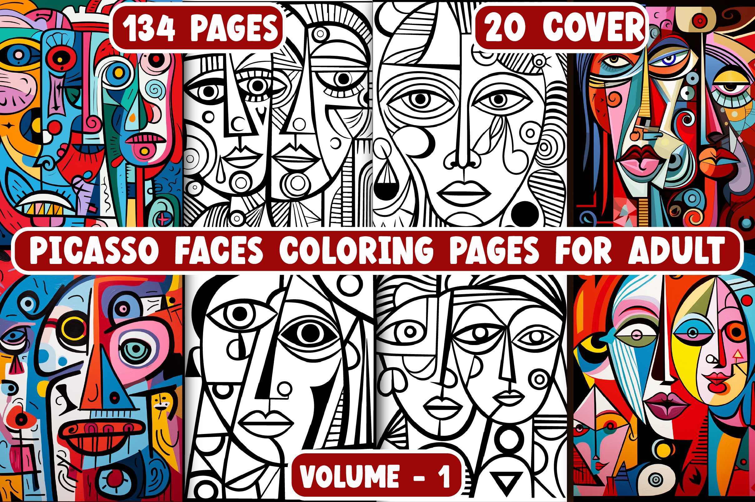 134 Picasso Faces Coloring Pages