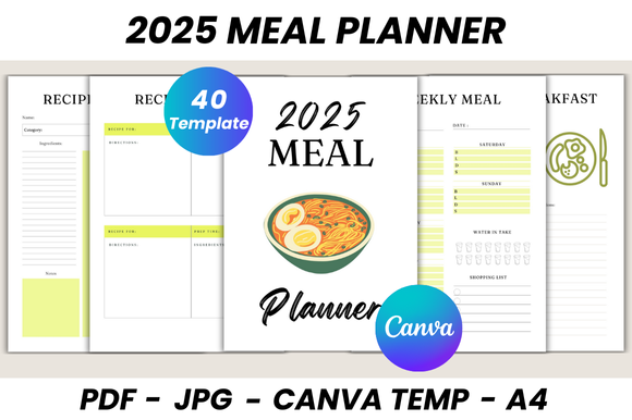 2025 Meal Planner Canva Template