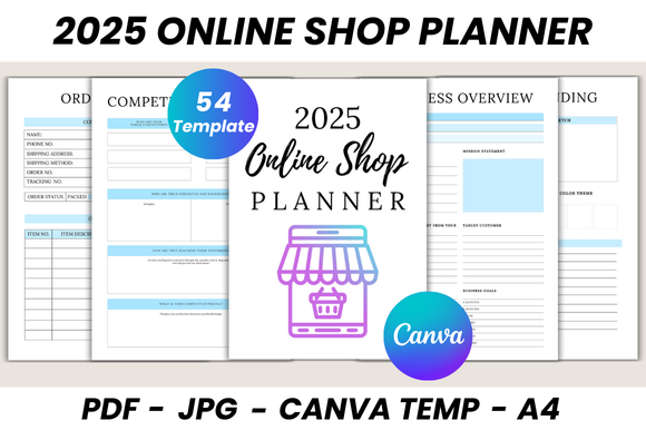 2025 Online Shop Planner Canva Template
