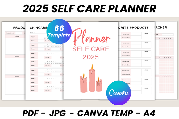 2025 Self Care Planner Canva Template Graphic by DIGITAL PRINT BOX ...