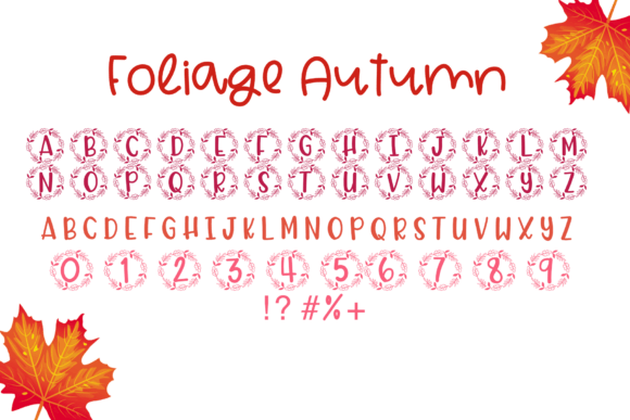 Foliage Autumn Font PNG with transparent background - Preview 1
