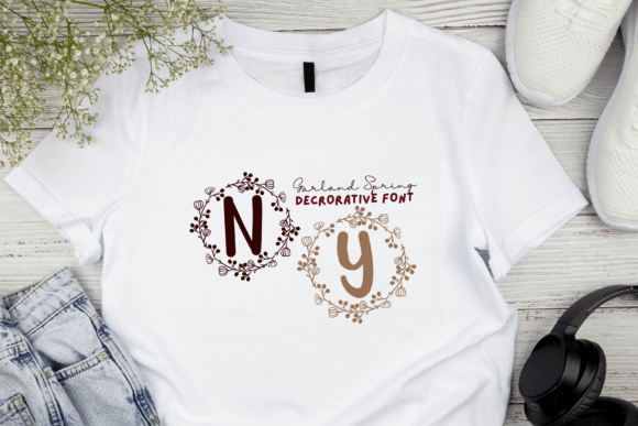 Garland Spring Font PNG with transparent background - Preview 1
