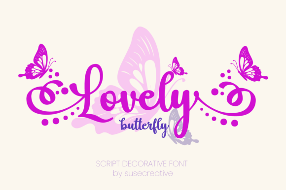 Preview specimen of Lovely Butterfly decorative font