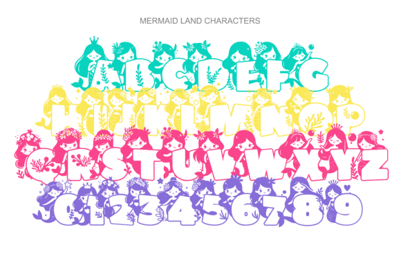 Mermaid Land Font PNG with transparent background - Preview 3