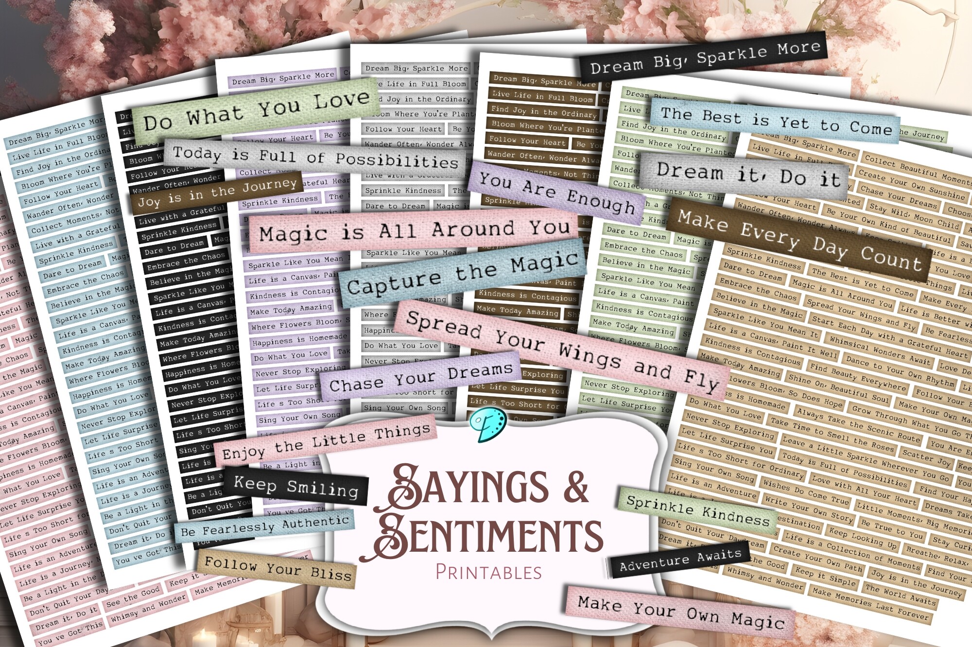 Sentiment Wording Sayings and Sentiments Printable Sheets Graphic by Emily Designs ...