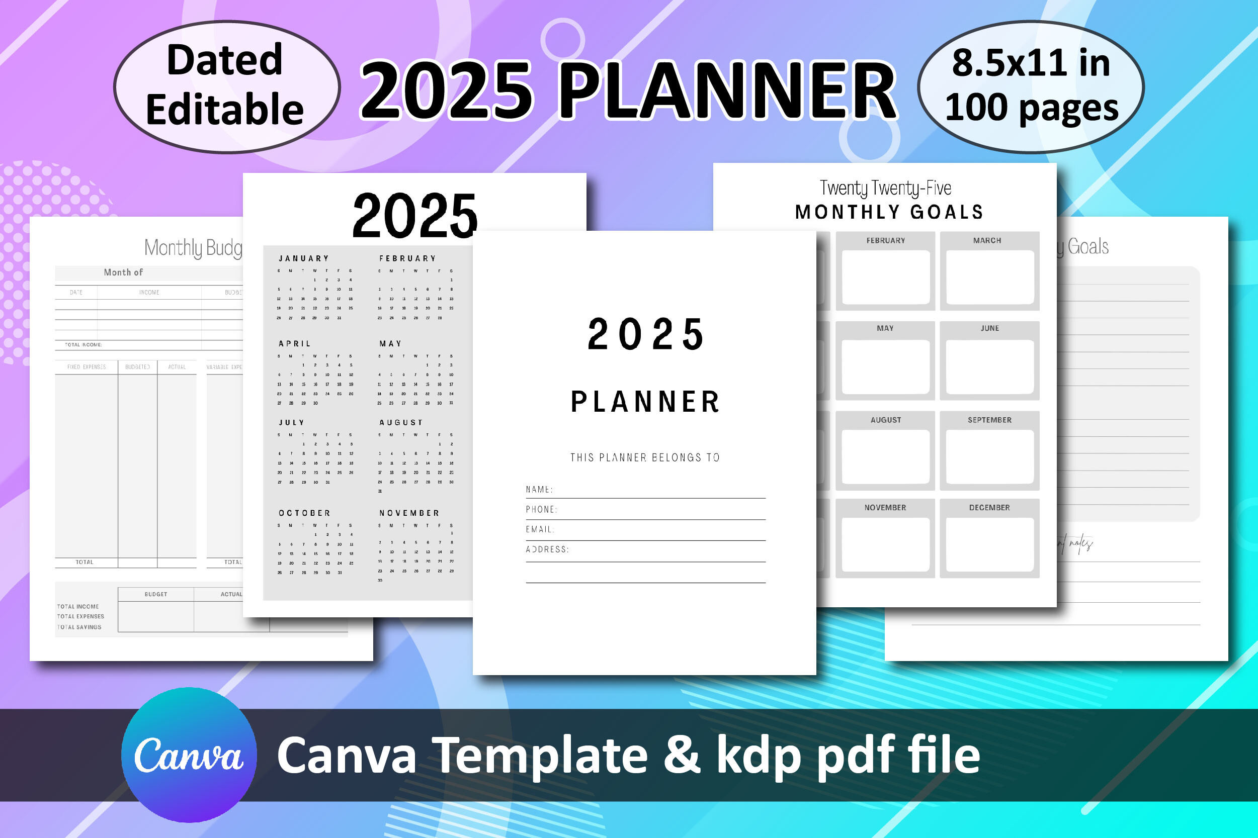 2025 Planner - Canva Template & PDF Graphic by TazDigiStore · Creative ...