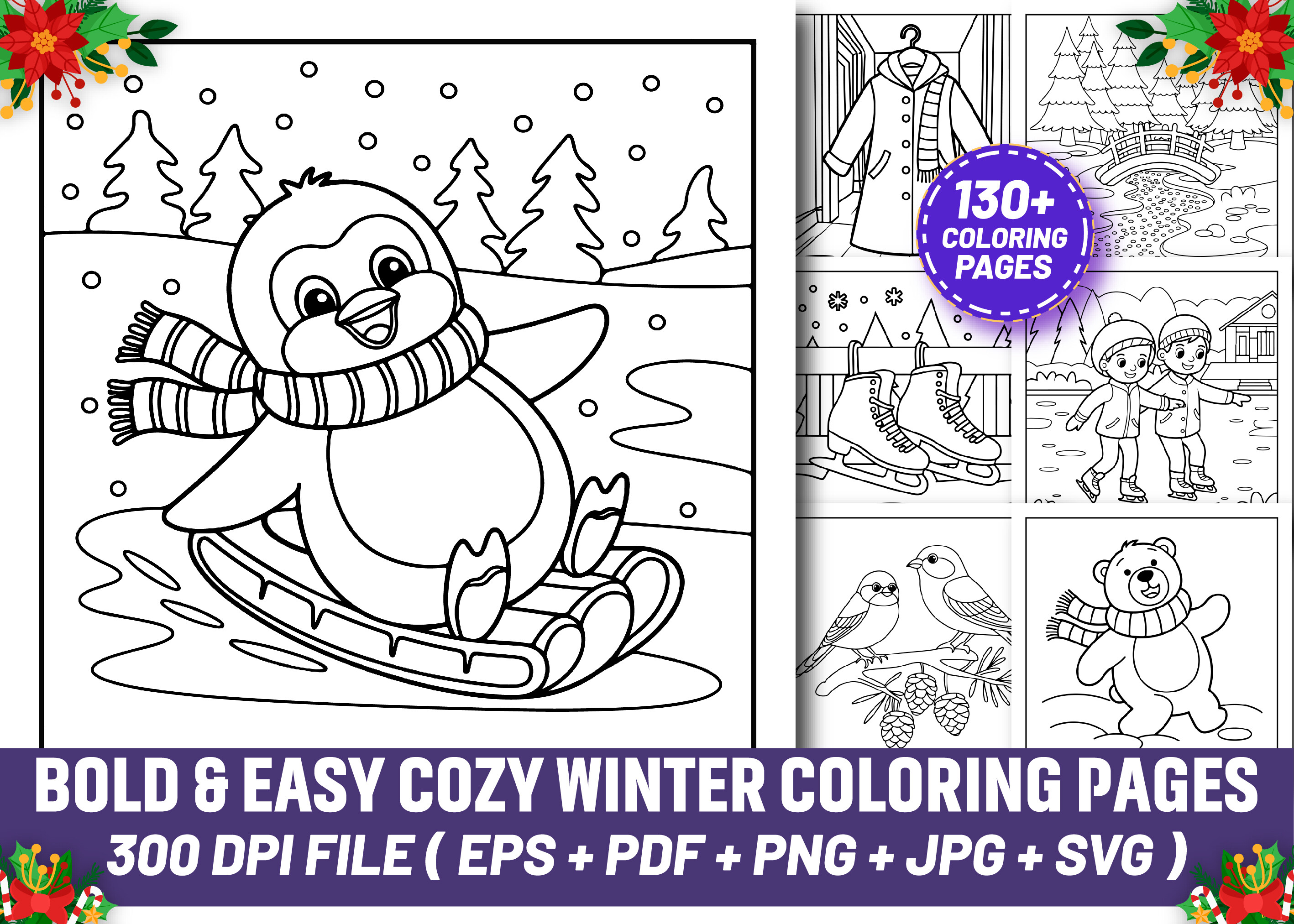 Bold and Easy Cozy Winter Coloring Pages