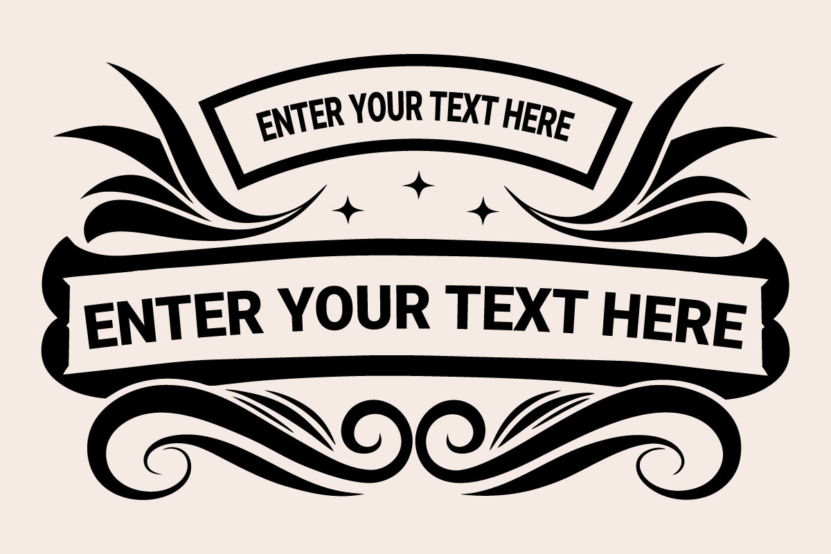 Elegant Scroll Frame with Ribbon Banner