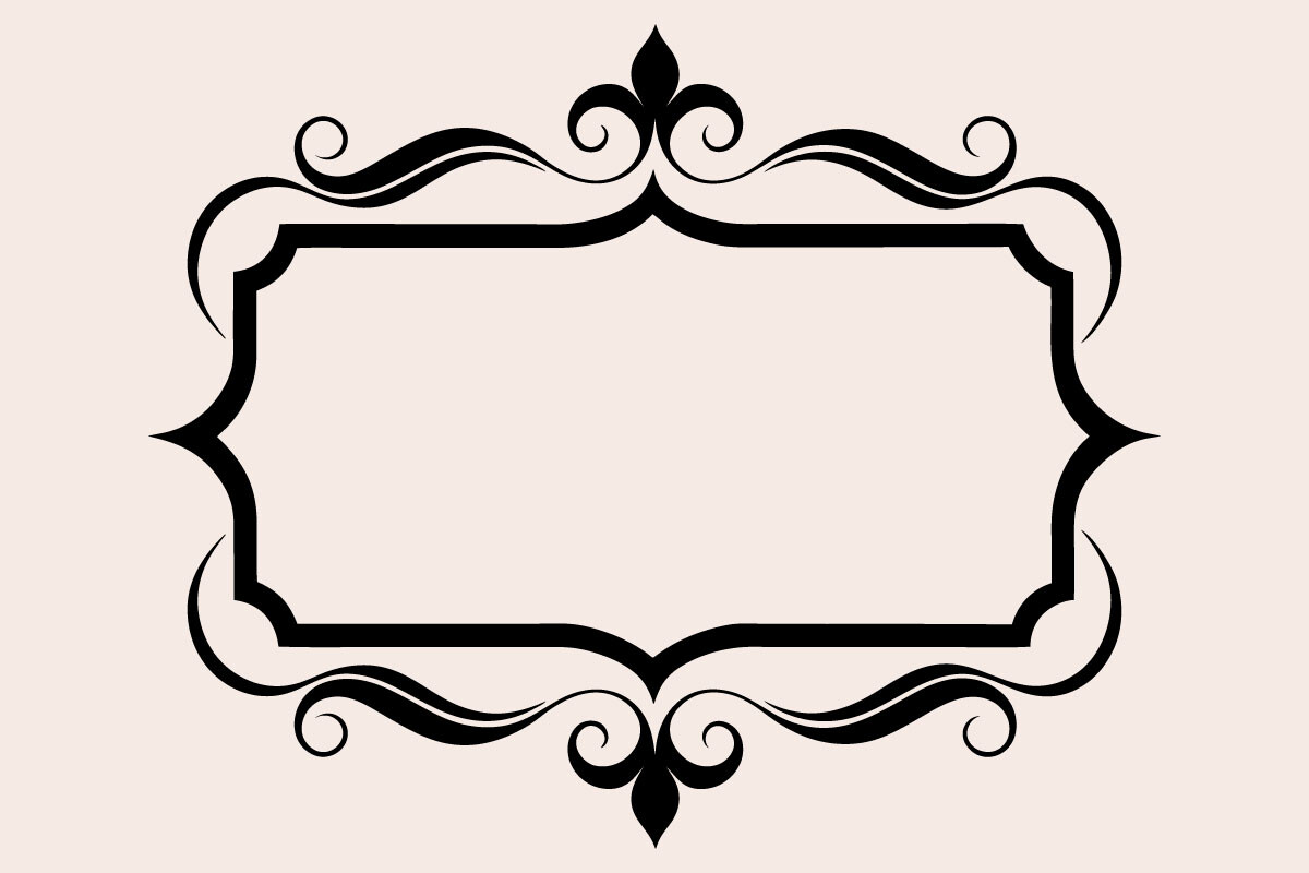 Elegant Scroll Frame with Ribbon Banner