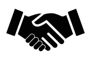 Handshake Icon Black Silhouette Vector. Graphic by M.k Graphics Store ...