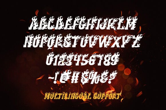 Seven Flame Font PNG with transparent background - Preview 1