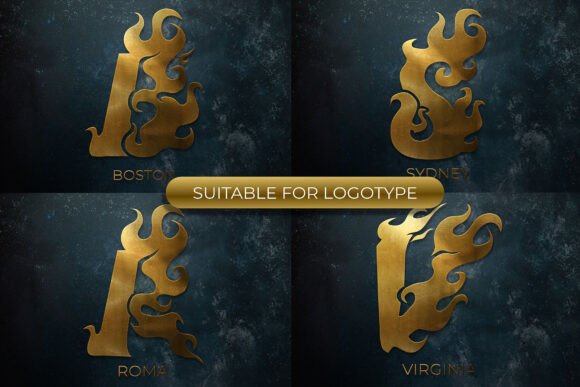 Seven Flame Font PNG with transparent background - Preview 3