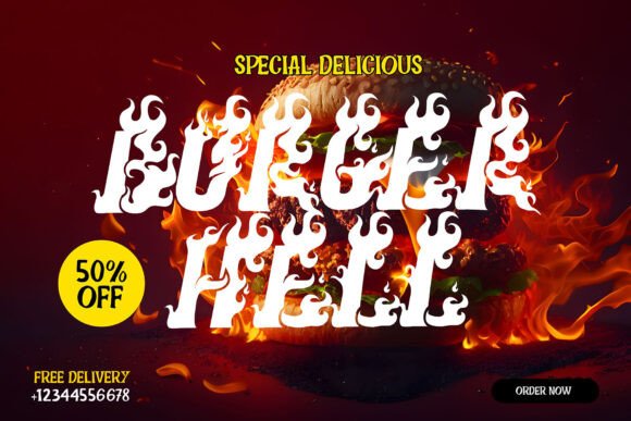 Seven Flame Font PNG with transparent background - Preview 4