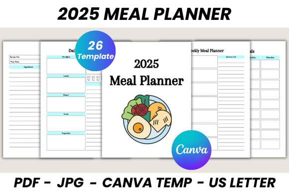 2025 Meal Planner Canva Template