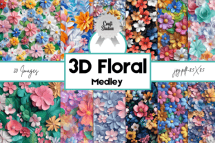 3D Floral Medley Digital Paper Graphic by Craft Studios · Creative Fabrica